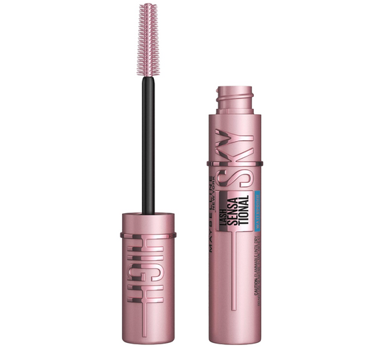 Maybelline Lash Sensational Sky High Waterproof Mascara Makeup, Volumizing, Lengthening, Defining, Curling, Multiplying, Buildable Formula, Very Black, 1 Count