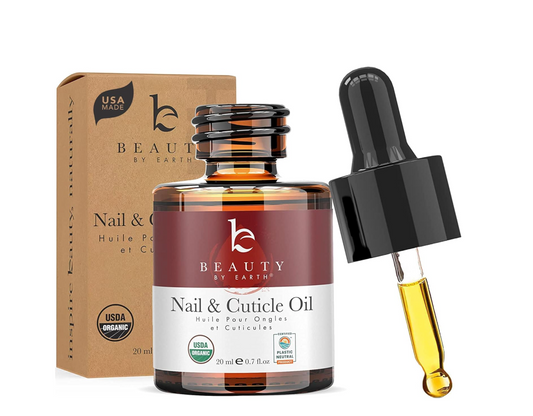 Organic Nail and Cuticle Oil - USA Made Nail Oil for Growth & Strength with Jojoba Oil and Vitamin E, Nail Repair for Damaged Nails & Cuticle Softener made with Natural Ingredients, Nail Care Products