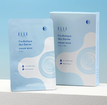 ELLE PARIS Probiotic Ceramide Fit Makeup Mask – Hydrating & Skin-Prep Korean Sheet Mask, 10 Sheets