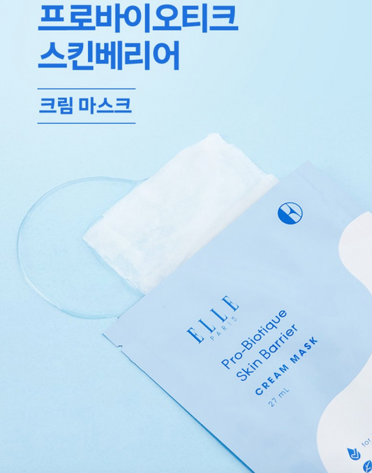 ELLE PARIS Probiotic Ceramide Fit Makeup Mask – Hydrating & Skin-Prep Korean Sheet Mask, 10 Sheets