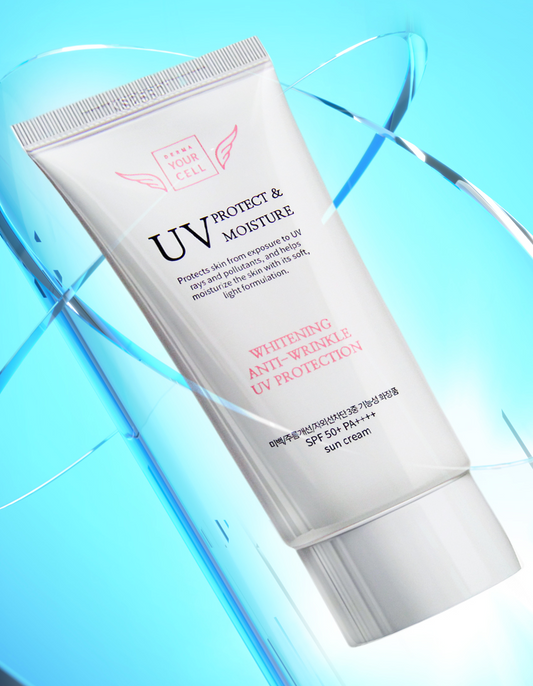 DERMA YOUR CELL UV Protect & Moisture Sun Cream SPF50+ PA++++ | Whitening & Anti-Wrinkle | Hydrating K-Beauty Sunscreen